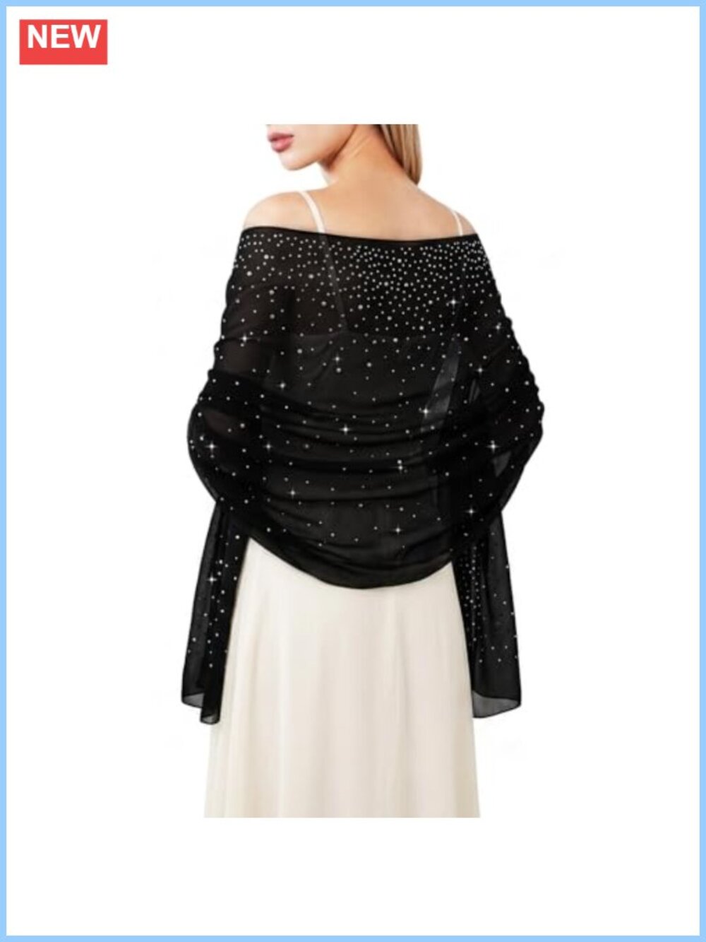 Sparkly Chiffon Shawl Wrap Evening Wedding Bridal Rave Scarf